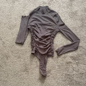 Vestique Slate Ruched Bodysuit